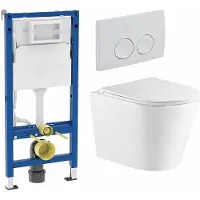 Geberit QeramiQ Dely Toiletset - UP100 inbouwreservoir - witte bedieningsplaat - toilet - zitting - glans wit SW730486/SW1237473/SW1026255/SW1159504