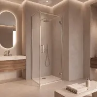 FortiFura Galeria Douchecabine - 100x80x200cm - profiel veiligheidsglas - antikalk - chroom SW1122490 SW797914 SW797904