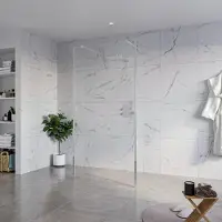 FortiFura Galeria Vrijstaande Inloopdouche - 100x200cm - helder - antikalk - 8mm veiligheidsglas - 2 zijwanden 30cm - wandsteunen en hoekprofielen - chroom SW927766 2x/SW797915/SW797909 2x/SW358024 2x
