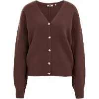 We fashion - Dames fijngebreid vest van wolmix - Regular fit - Donkerbruin - Maat: XL