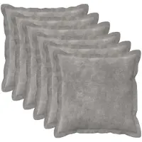 vidaXL Kussensloop 6 st HOUTEN Lichtgrijs 40 x 40 cm Microfiber Fleece