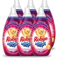 Robijn 6 x Intense - Wasverzachter - Intense Fuchsia Passion - 870ml - 58 Wasbeurten - Voordeelverpakking - 6 stuks