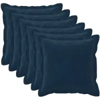 vidaXL Kussen met kussen HOUTEN 6 st Blauw Microfiber Fleece