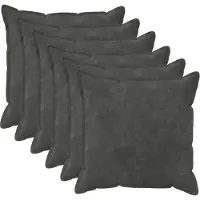 vidaXL Kussensloop 6 st HOUTEN Antracietkleurig 70 x 70 cm