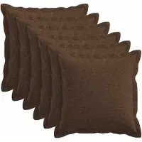 vidaXL Kussen met kussen HOUTEN 6 st Bruin Faux Linnen