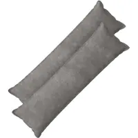 vidaXL Kussensloop 2 st HOUTEN Lichtgrijs 40 x 145 cm