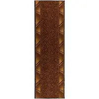 vidaXL - Lopers - Tapijt - FLORNES - Geweven - Bruin - Zigzag - 100 - x - 350 - cm - PP - 7 - mm