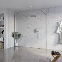 FortiFura Galeria Vrijstaande Inloopdouche - 180x200cm - helder - antikalk - 8mm veiligheidsglas - 2 zijwanden 30cm - wandsteunen en hoekprofielen - PVD - geborsteld gunmetal (antraciet) SW927771