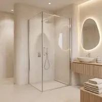 FortiFura Galeria Douchecabine - 100x160x200cm - profiel veiligheidsglas - antikalk - chroom SW1122490/SW797918/SW797904