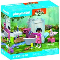 Playmobil | Animals & Friends | Dierenbadplezier | Speelgoed vanaf 4 jaar | Cadeau voor kinderen | Stimuleert creativiteit en interactie met dieren | Dieren verzorgen en baden met accessoires | 71950