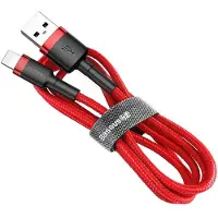 Baseus - Cafule - Kabel Duurzame Nylon Kabel USB / Lightning QC3.0 1.5A 2M Rood - (CALKLF-C09)