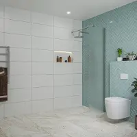 FortiFura Galeria inloopdouche - 50x200cm - mat glas - wandarm - chroom SW797922/SW797904