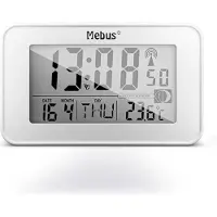 Mebus Digitale wekker van met maanstandindicator, verlichting, binnenthermometer, 2 alarmtijden en snooze-functie
