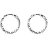 Yehwang Oorringen gedraaid 1,8 cm - Stainless Steel - Zilver -
