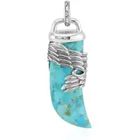 Cavill - Zilveren hanger met 25,11 Ct Blauwe Kingman Mohave Turkoois - 925 Sterling Zilver Geoxideerd - Elegant dames sieraad