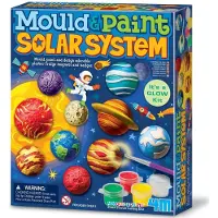 4M Knutselen - Giet En Verf - Glow Zonnestelsel - Creatief Speelgoed - 5 Jaar