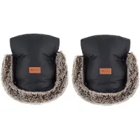 Petite&Mars kinderwagen Mufjes Furry Forever Zwart - Warm en waterdicht