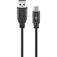 Goobay USB A naar USB C kabel | 3 meter | USB 2.0 (100% koper, Zwart)