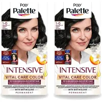 Schwarzkopf 2 x Poly Palette – Haarverf – 1-0 Natuurlijk Zwart – 115 ml - Voordeelverpakking - 2 stuks