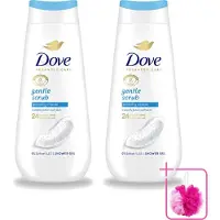 Dove 2 x – Douchegel – Advanced Care Gentle Scrub – 225 ml - Bulkverpakking - Douchegel - Douchemop - Exfoliatie