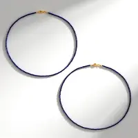 Cavill - 925 Sterling Zilveren Ketting - 34,28 ct Natuurlijke Lapis Lazuli Fancy Kralen - Blauwe Edelsteen - Luxe 45 cm - Vergulde Sluiting