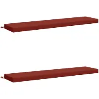 vidaXL Bankkussens SOEST 2 st 100% Polyester Rood 180 x 40 x 8 cm