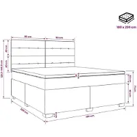 vidaXL Boxspringbed met matras Donkergrijs 180 x 200 cm Fluweel