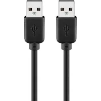 Goobay USB-A kabel, 5 m, zwart, 2,5 W, 0,5 A, 480 Mbit/s, USB 2.0, met USB-A-stekkers aan beide kabeluiteinden en PVC-mantel
