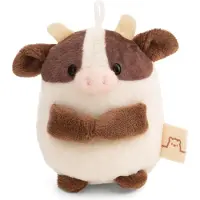 Nici knuffel koe Moona met milkshake 8cm pluche cadeau roze.