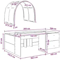 vidaXL Bed met tunnel, 3 stuks, Sonoma eikenhout en lichtblauw houtfineer