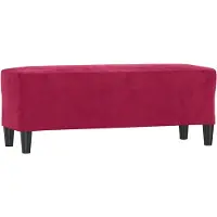 vidaXL Bankje 100x35x41 cm fluweel wijnrood