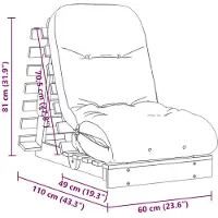 vidaXL Futon slaapbank met matras 60x206x11 cm geïmpregneerd hout