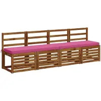 vidaXL 1-delig Bankkussen VUGHT 100% Polyester Roze 120 x 40 x 5 cm