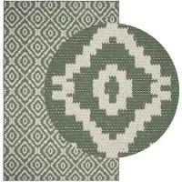 vidaXL - Gebied - Tapijt - Natuurlijk - en - Groen - 160 - x - 230 - cm - PET