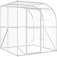vidaXL Kippenhok zilver 200 x 200 x 215 cm Gegalvaniseerd staal