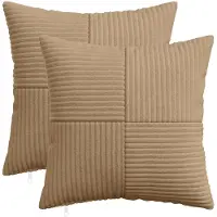 vidaXL Kussensloop 2 st ALMELO Bruin 45 x 45 cm corduroy