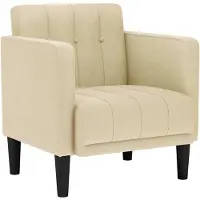 vidaXL Fauteuil met armleuningen Crème 53 cm Stof