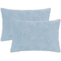 vidaXL Kussensloop 2 st HEERLEN Lichtblauw 50 x 70 cm Nep Konijnenbont