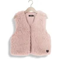 Like Flo rechtvallend gilet - lila Paars Meisjes Imitatiebont Openvallende hals - maat 122/128
