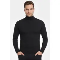 Beeren Heren Thermo Colshirt - Lange mouwen - Warm thermoshirt hoge hals - Zwart / L