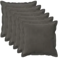 vidaXL Kussensloop 6 st HOUTEN Donkergrijs 45 x 45 cm Fluweel