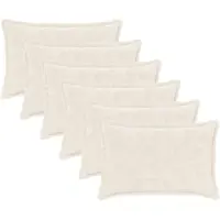 vidaXL Kussensloop 6 st HOUTEN Wit 50 x 75 cm Nep Konijnenbont