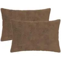 vidaXL Kussensloop 2 st HEERLEN Lichtbruin 40 x 60 cm Nep Konijnenbont
