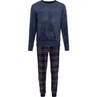 Pastunette - Northern Checks - Pyjama - Velours Fleece - Blauw - Geruit - Maat XL