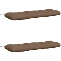 vidaXL Bankkussens VIANEN 2 st 100% Polyester Taupe 120 x 40 x 12 cm