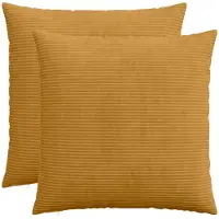 vidaXL Kussensloop 2 st HEERLEN Geel 55 x 55 cm corduroy