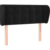 vidaXL Hoofdbord met randen 83x23x78/88 cm fluweel zwart