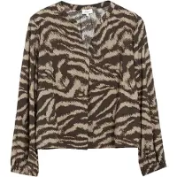 s.Oliver - female - Blouse met dierenprint en plooien
