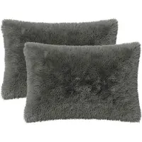 vidaXL Kussensloop 2 st HEERLEN Lichtgrijs 50 x 75 cm PV Fleece