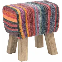 vidaXL Bank 40 x 30 x 45 cm Echt Leer Meerkleurig